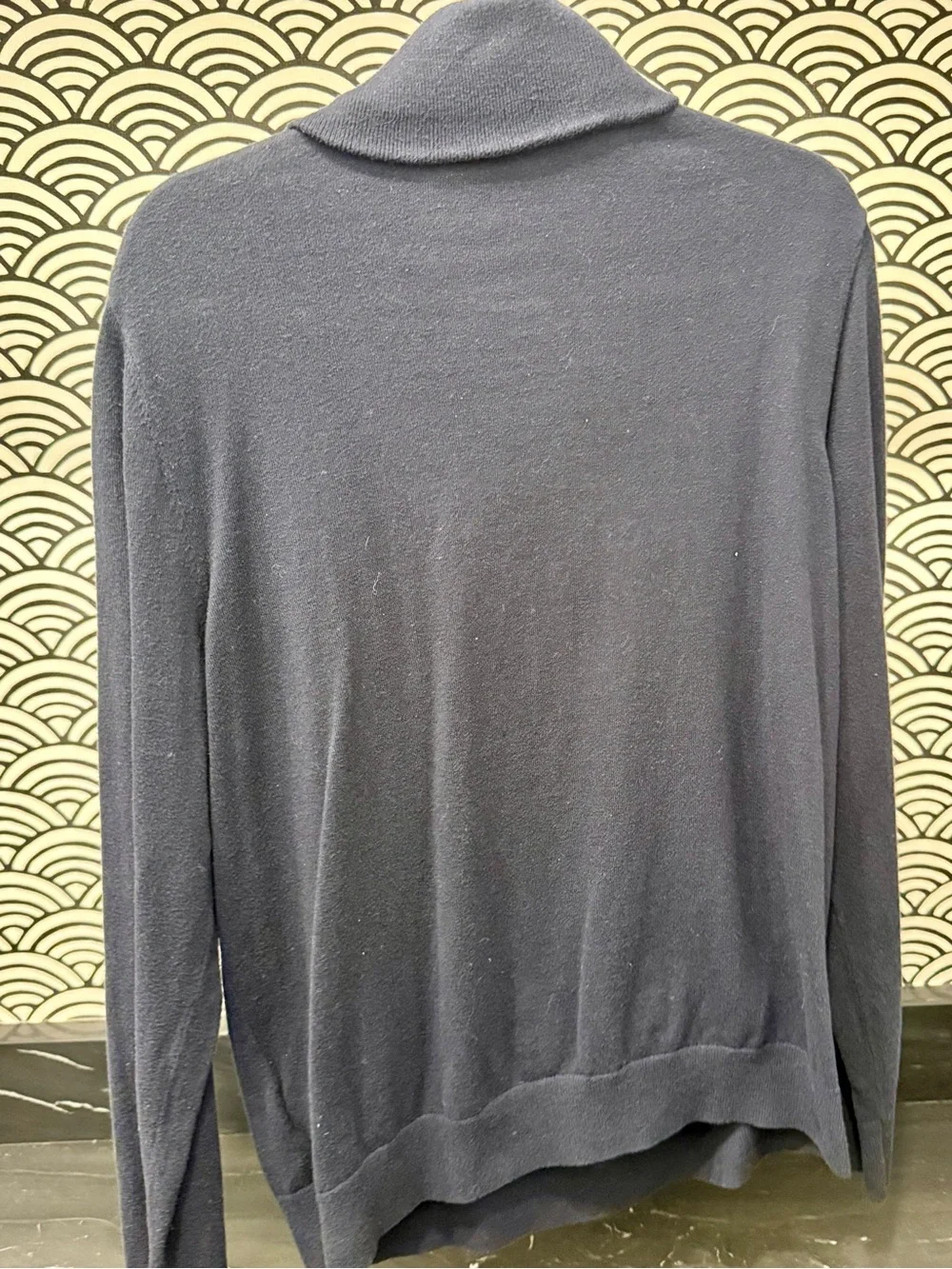 Banana Republic Men’s Navy Shawl Turtleneck Sweater